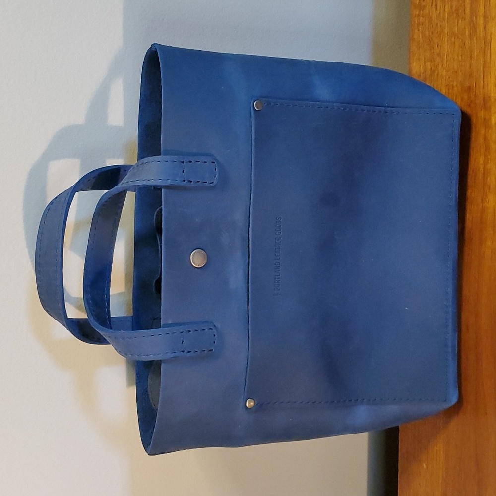 Portland Leather mini snap crossbody tote deep water NWOT